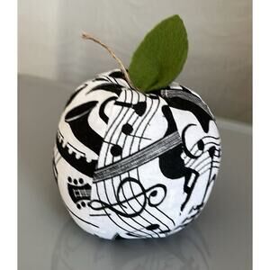 Handmade Pin Cushion Apple Fruit Shape Fabric Music Themed